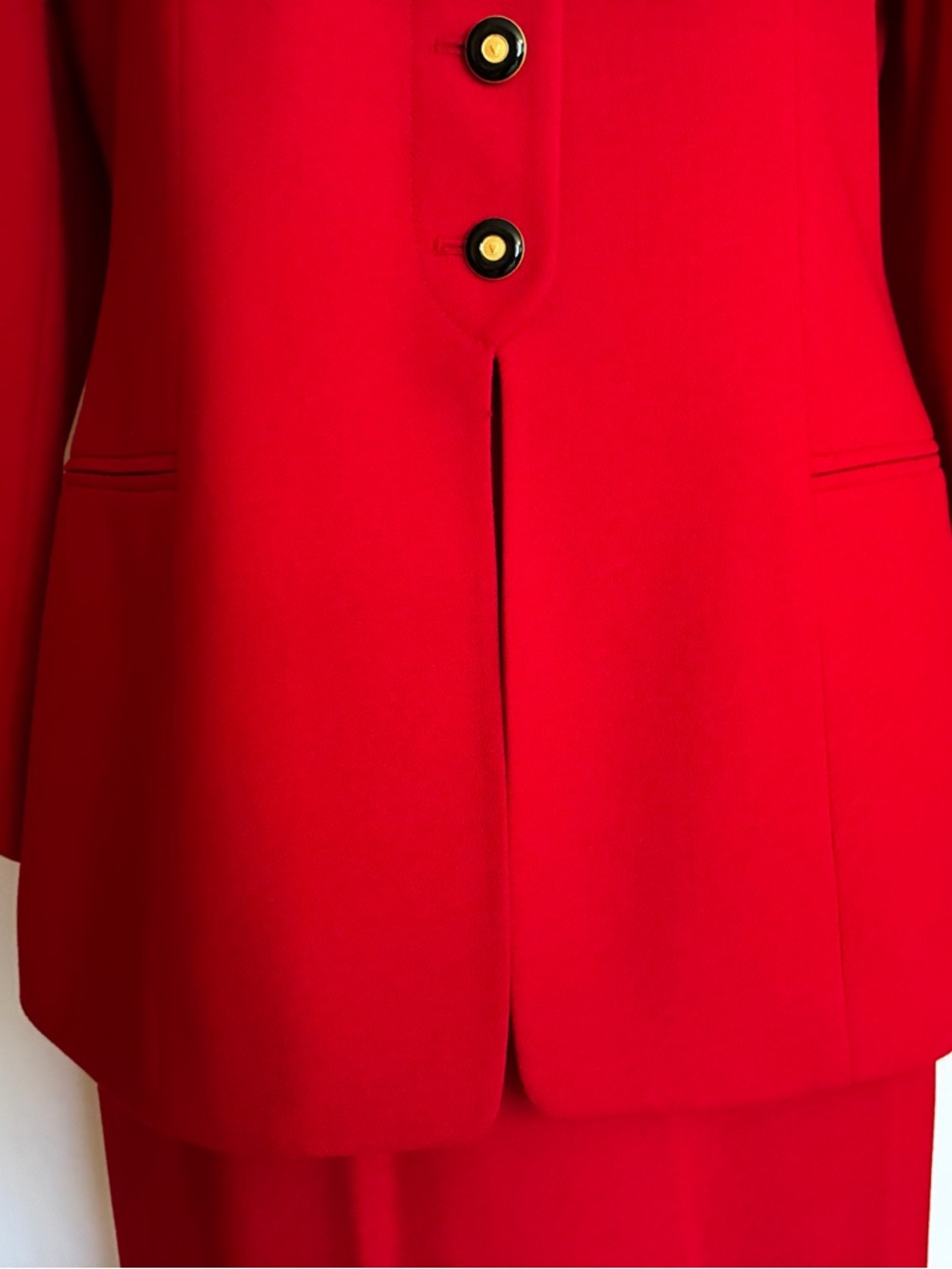 Kasper ASL Red 3 Piece Ensemble “Mad Men” Inspired Rayon Power Suit 60s Vibe - Picture 9 of 16
